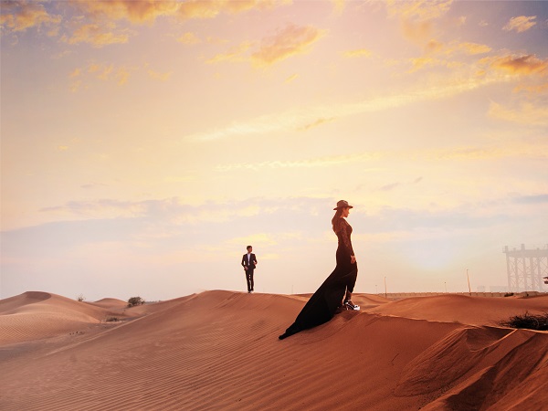 呼和浩特周边婚纱照外景基地库布齐沙漠-逐浪